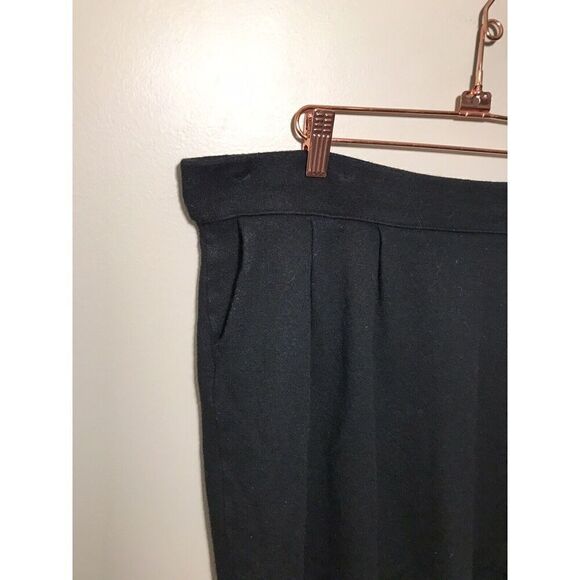 J.Jill Pleat Wool Blend Skirt Women’s Large Pockets Minimalist Classic Black - Picture 4 of 7